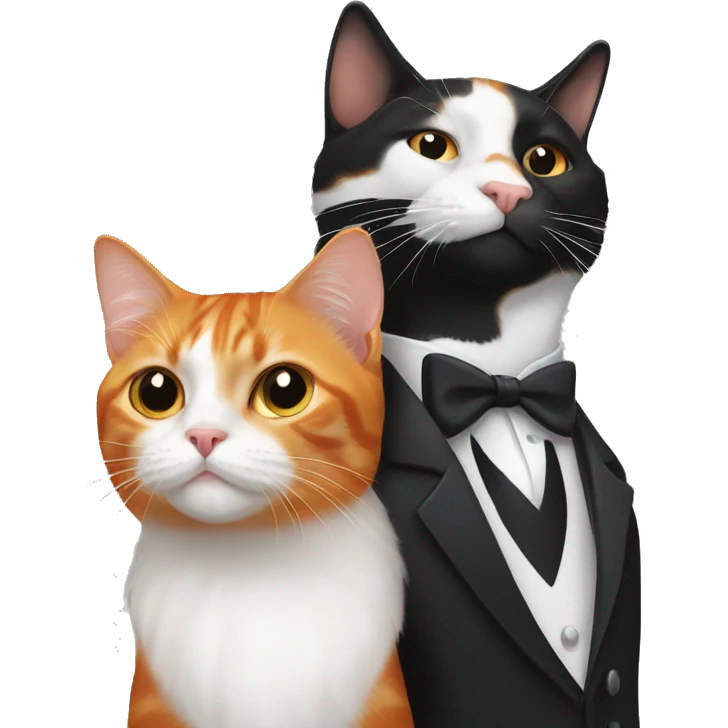 tuxedo and orange cat emoji