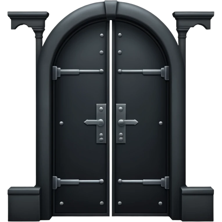 iOS emoji, minimal dark gate, sealed door, flat design emoji