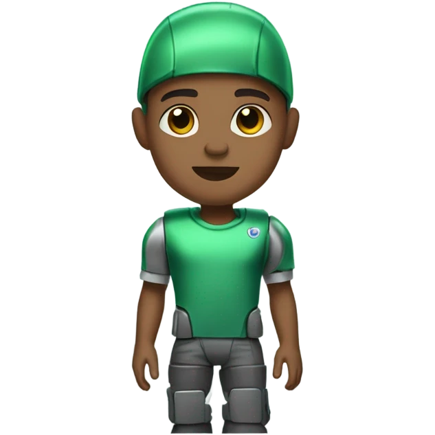 robot boy in green shirt Jalen hurts  emoji