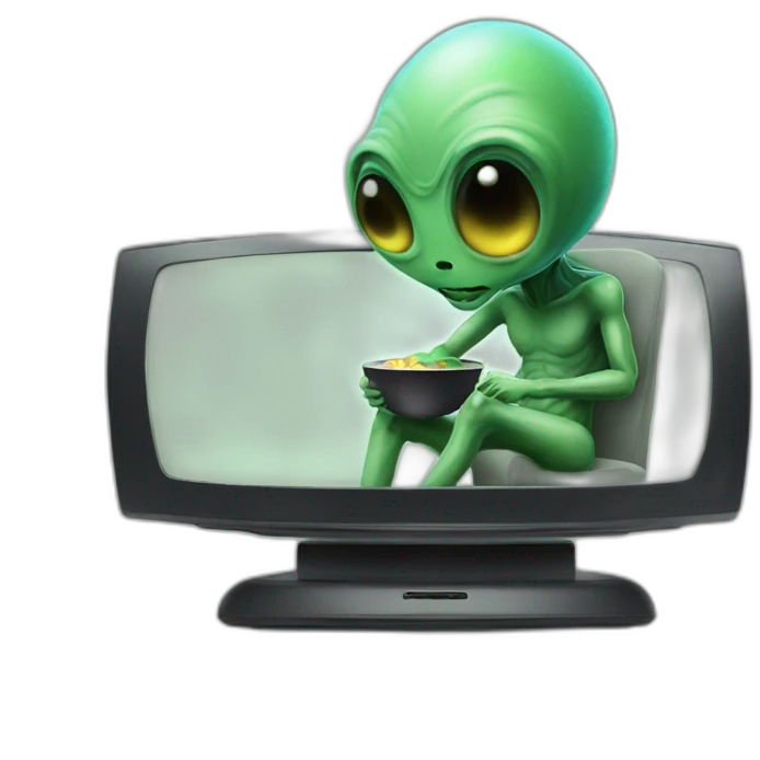 Alien watching tv emoji