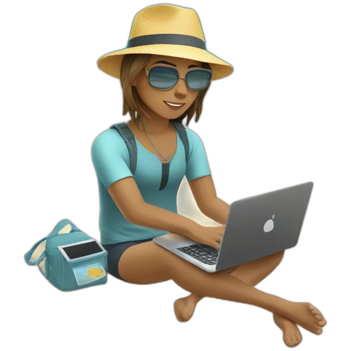 digital-nomad-working-at-beach emoji