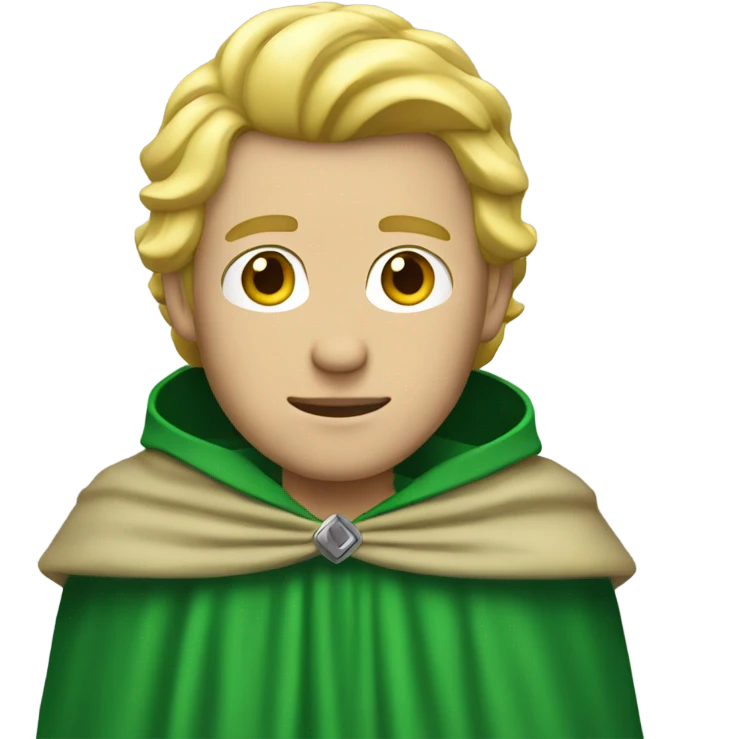Blonde man green cape emoji