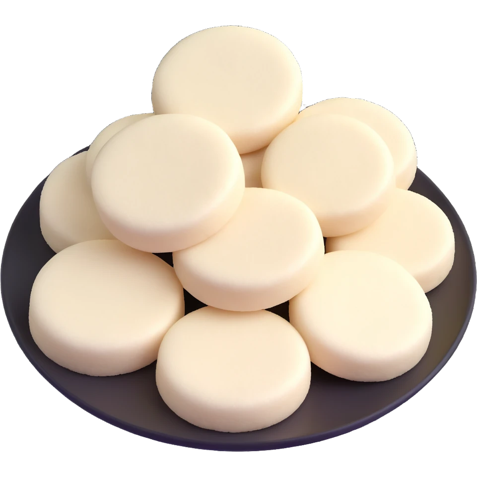 fluffy white idli South Indian rice cake emoji