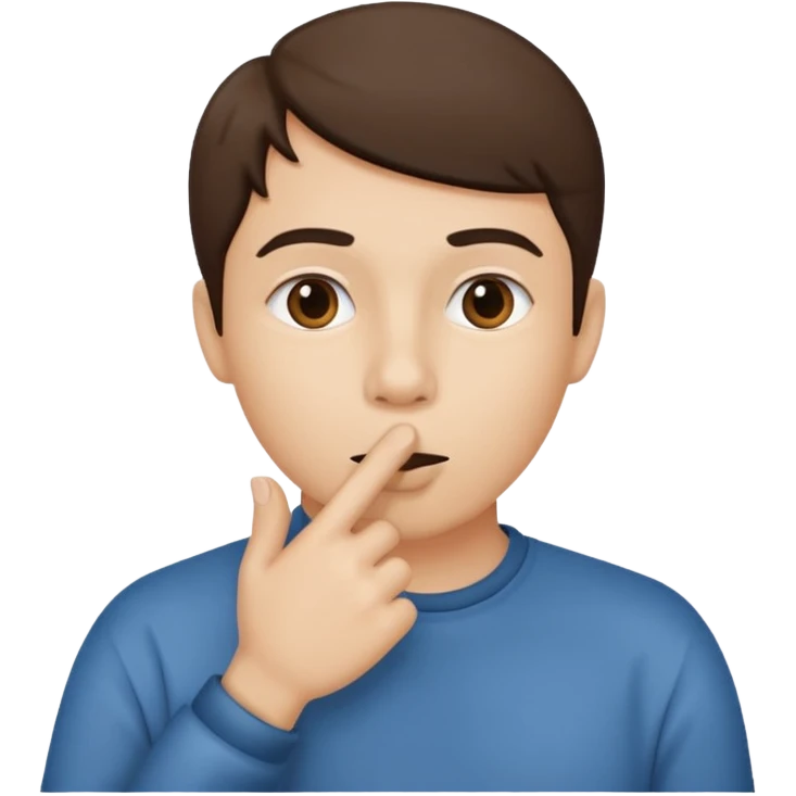 знак рукой "тише", "тшшш" у рта emoji