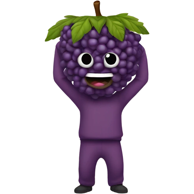 Mulberry with legs and arms emoji