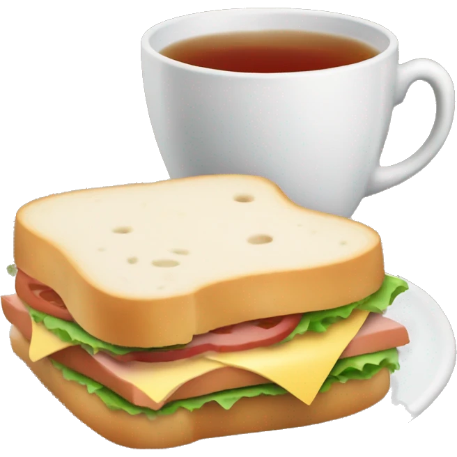 sandwich with tea cup emoji