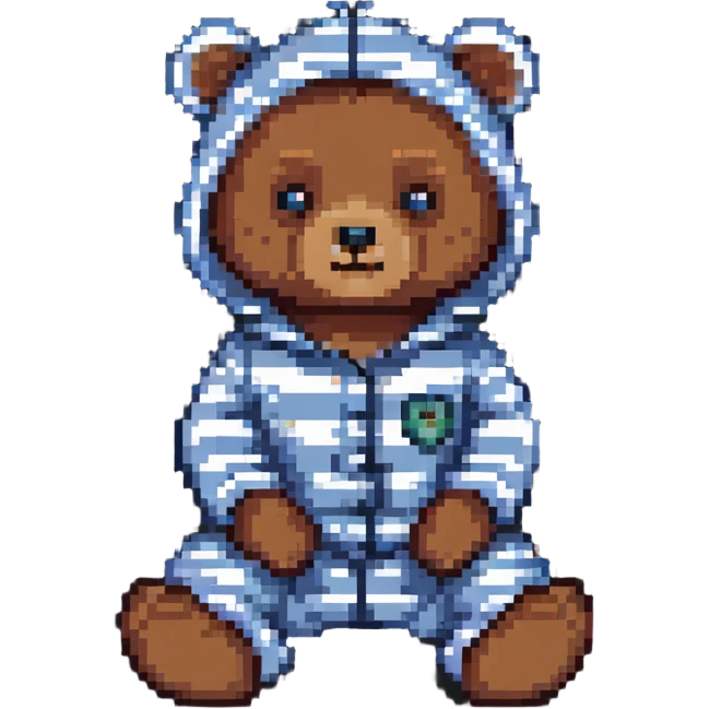 bear in striped pajamas sitting emoji