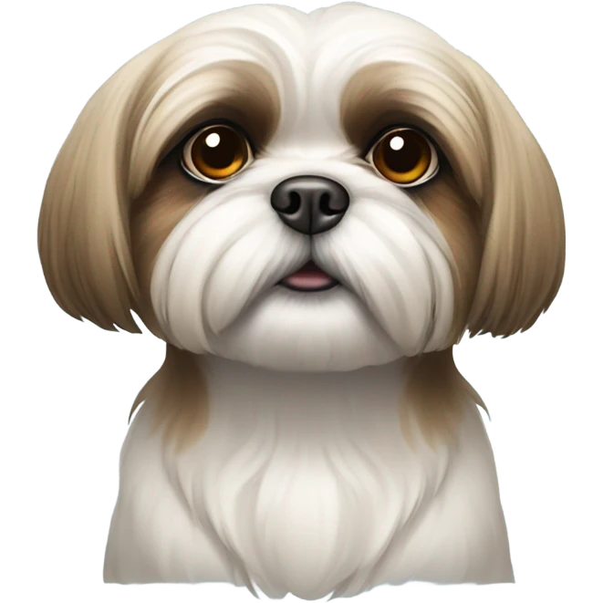 A shih tzu dog side eyeing  emoji