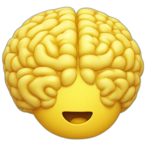 cerebro amarillo saliendo jugo emoji