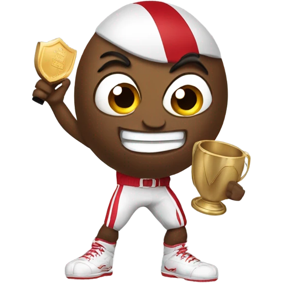 Buckeye holding trophy  emoji