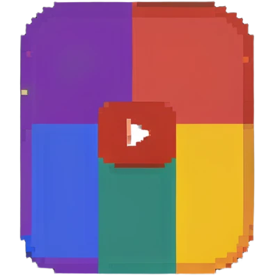 YouTube logo rainbow colored with white play button emoji