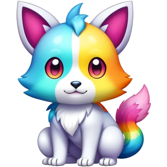  Colorful Shiny Kawaii FurSona Fakemon Full Body emoji