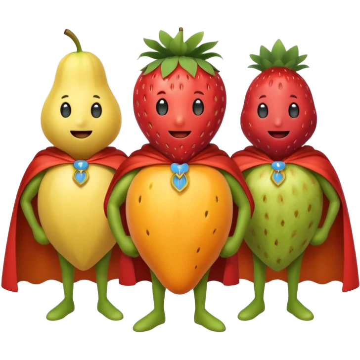 Cape-Wearing Super Fruits emoji