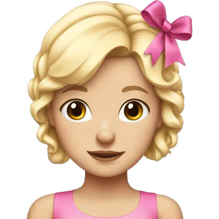 Blonde girl wearing a pink bow  emoji