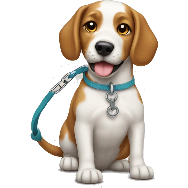 Dog on a leash  emoji