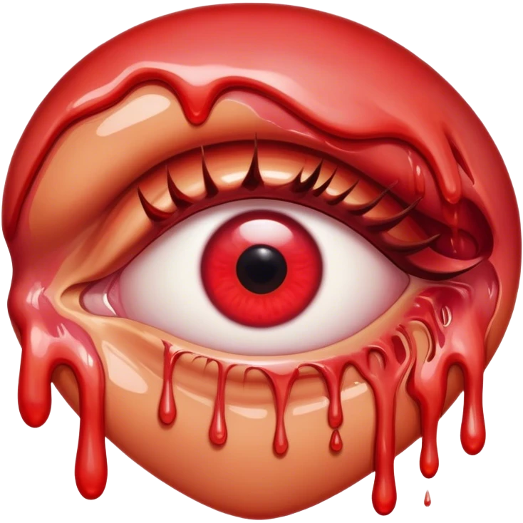 melted surreal red eye emoji
