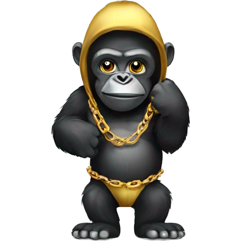 Gorilla with gold chain emoji