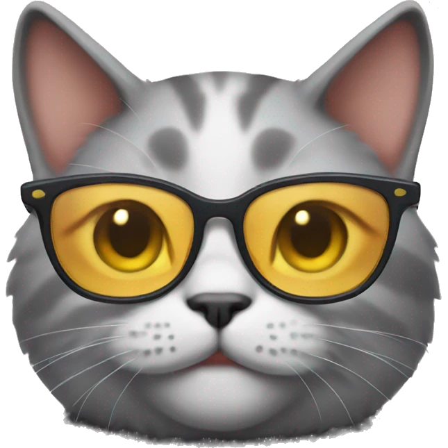 Kitty wearing glasses emoji