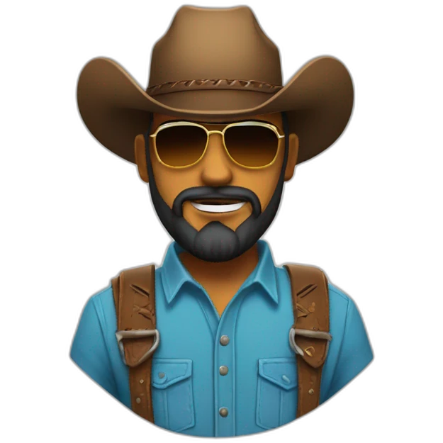 cowboy maigre lunettes barbe emoji