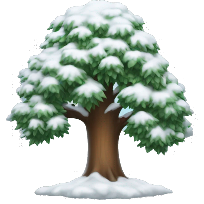 tree with snow on top of it emoji