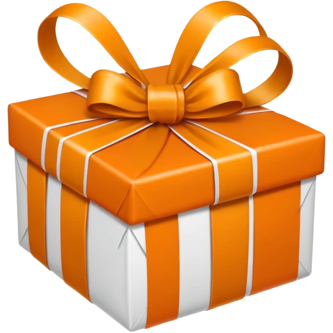 cadeau de noel orange et blanc emoji