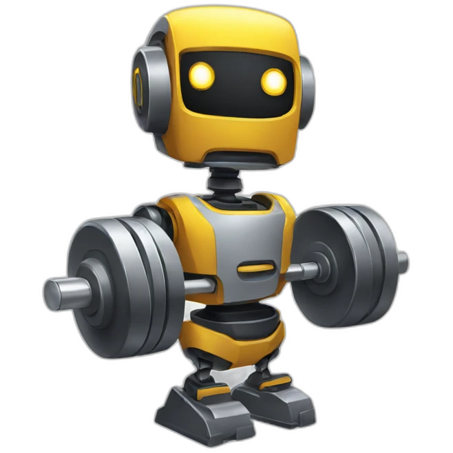 a robot dumbbell emoji