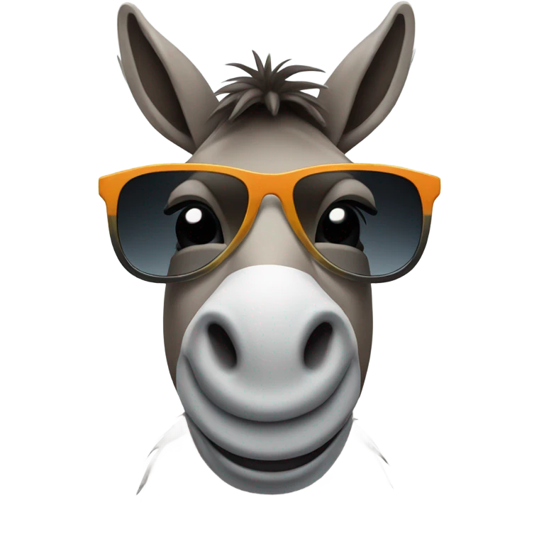 Donkey with sunglasses emoji