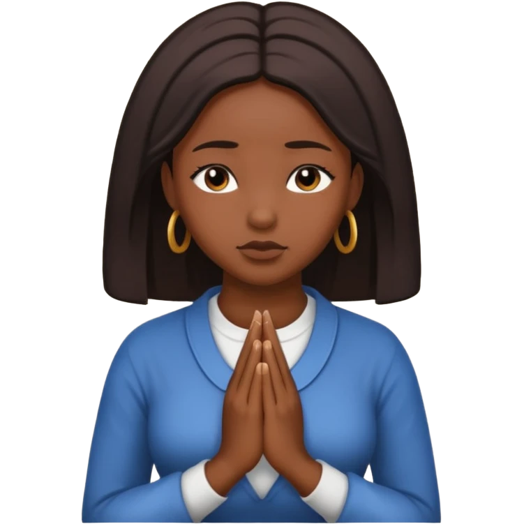 Black women praying emoji