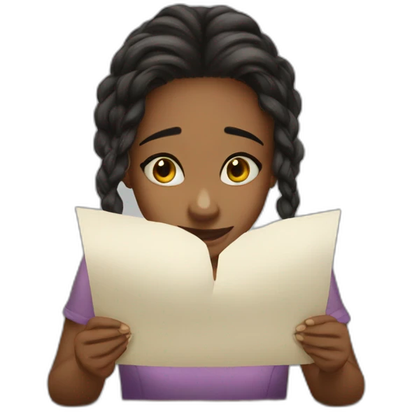 girl reading letter crying with happy eyes  emoji