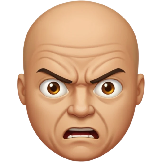 a portrait of angry bald man  emoji