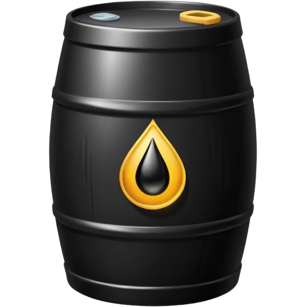 generate an ultra realistic black metal barrel without rust and with a black drop of oil on it emoji
