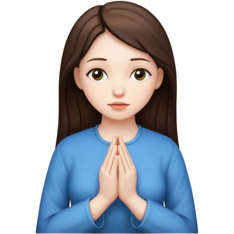 Praying woman brunette emoji