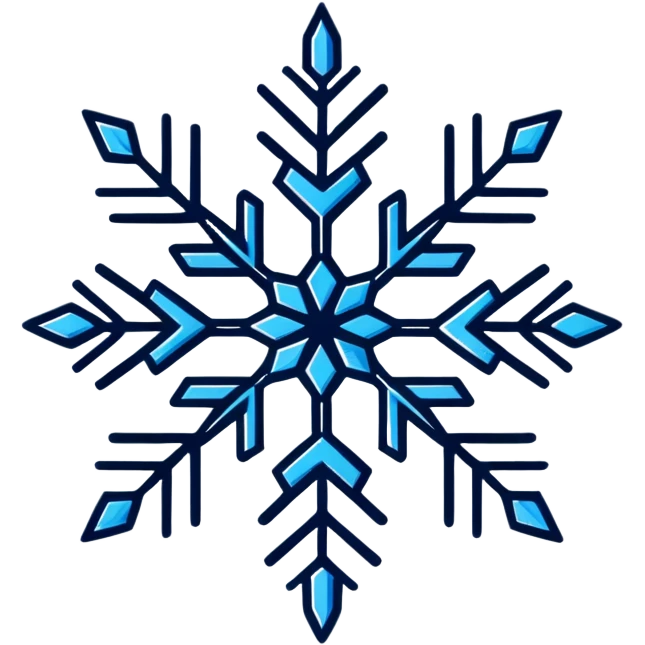 blue and white snowflake emoji