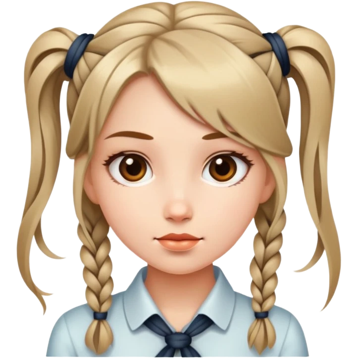 Beautiful girl with tied hair emoji