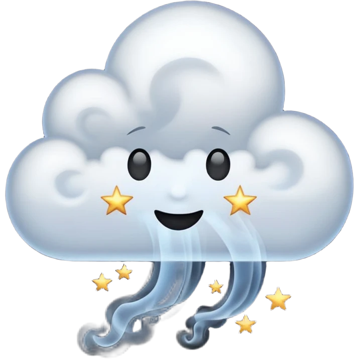 Black cloud with few shiny stars emoji