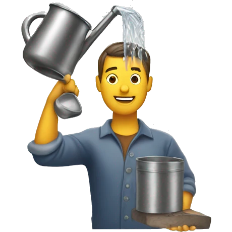man pouring steel emoji
