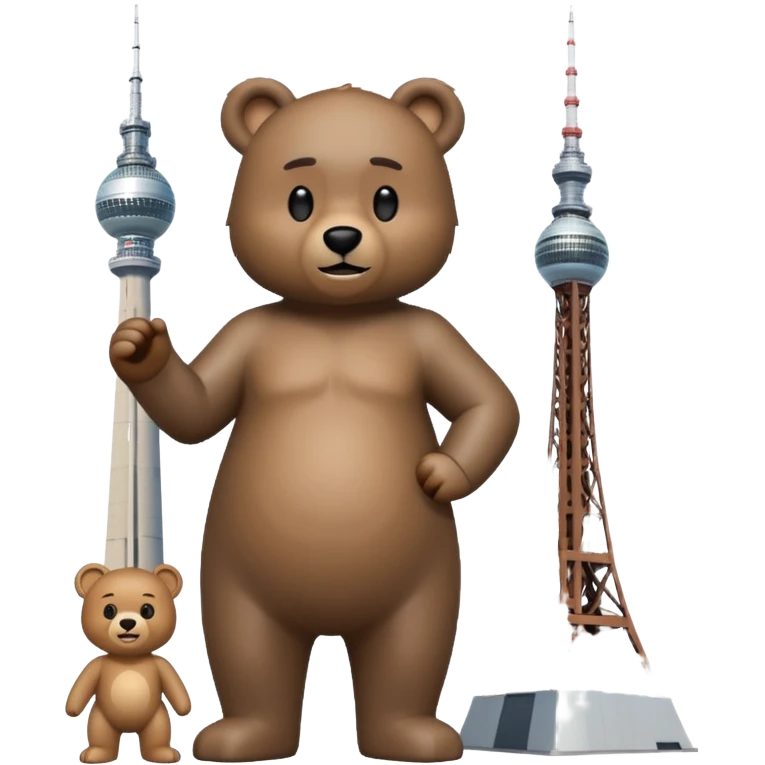 emoji of the Berlin Bear next to the Berlin TV Tower, no text emoji
