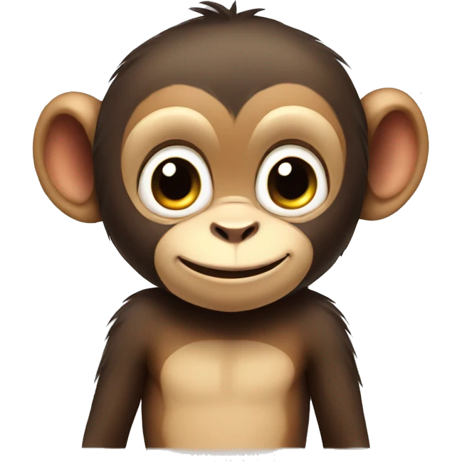A cute monkey happy emoji