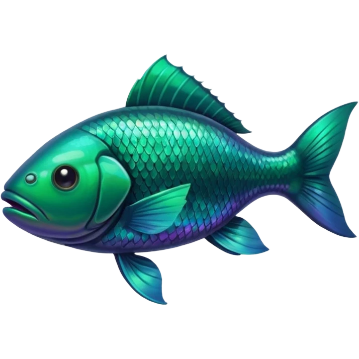 Dark green river fish emoji