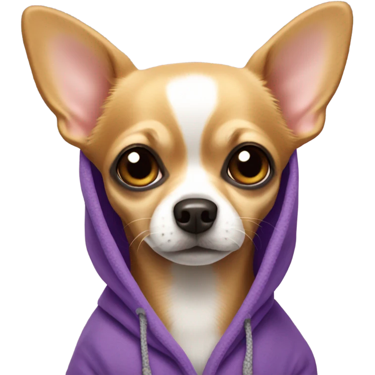 Chihuahua wearing a purple hoodie  emoji