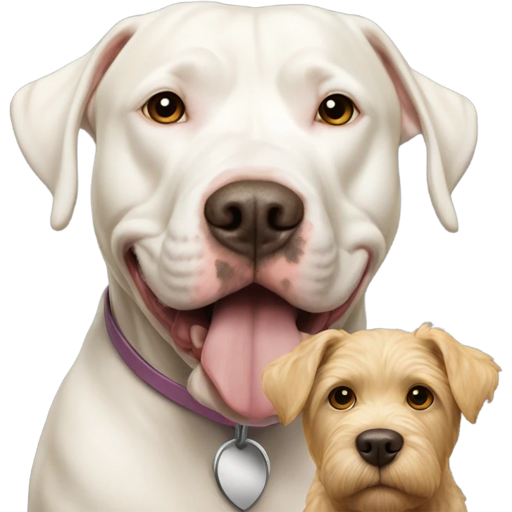 White pitbull with golden doodle  emoji