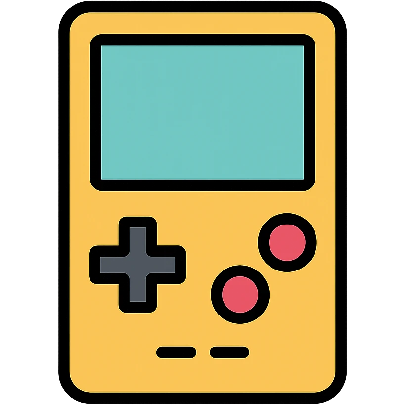 flat icon style Gameboy, emphasizing D-pad and screen, modern, minimal look emoji