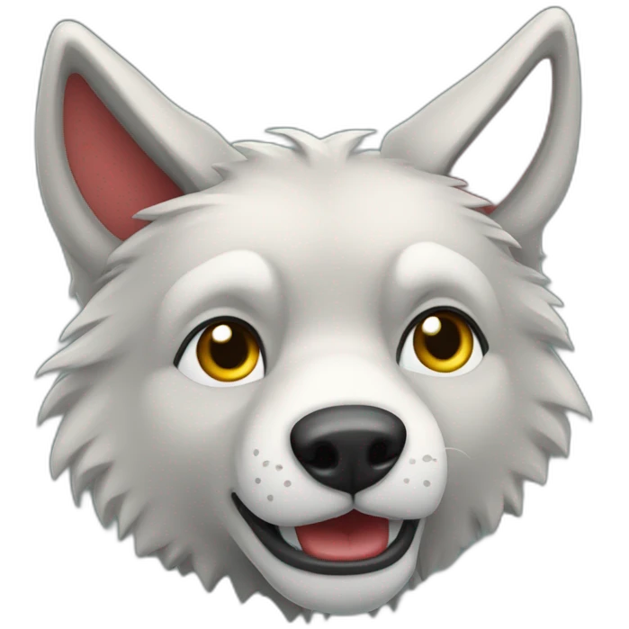 Loup qui fait un coeur emoji