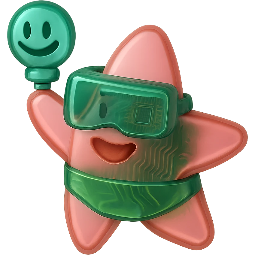 A virtual reality headset with internal circuits visible through translucent material emoji