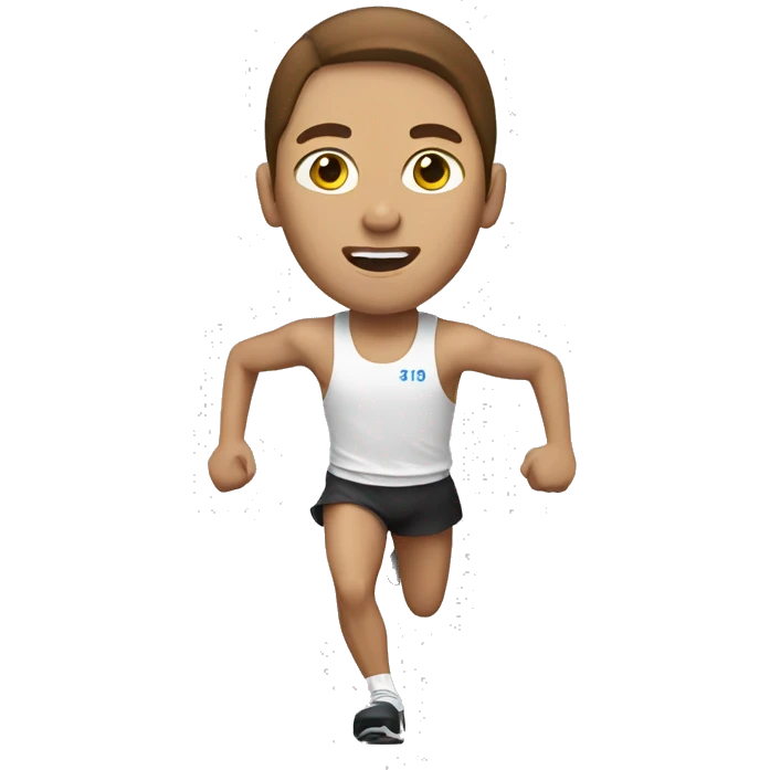 A white marathon runner with brown hair  emoji