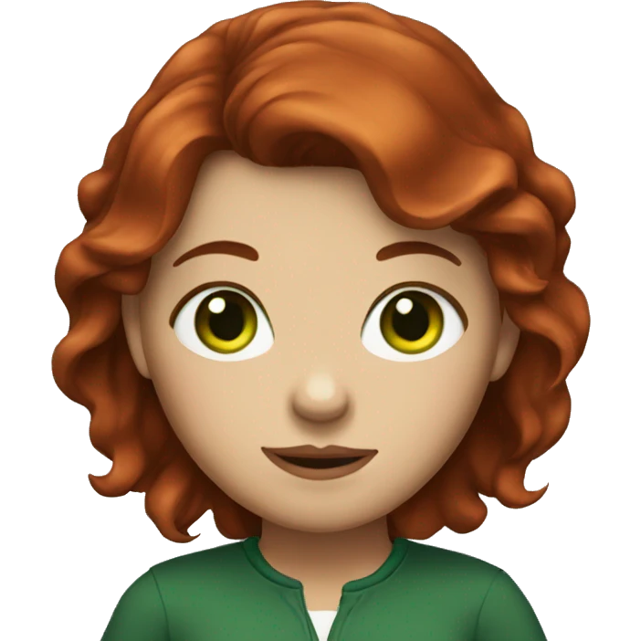 girl with dark red hair and green eyes  emoji