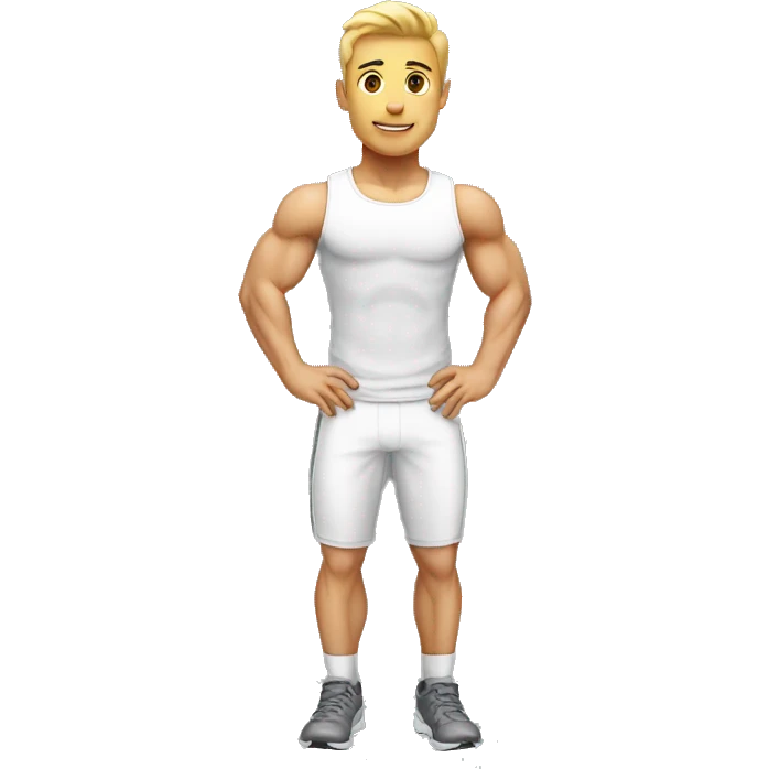 white fitness trainer muscle emoji