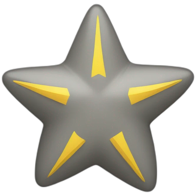 five-pointed star half yellow and half gray emoji