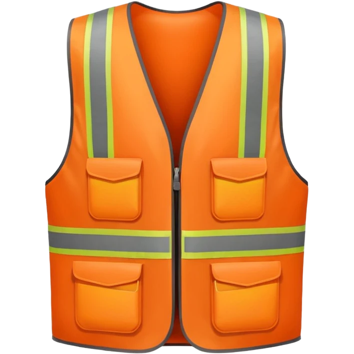 orange safety vest, minimal and rounded, emoji style emoji
