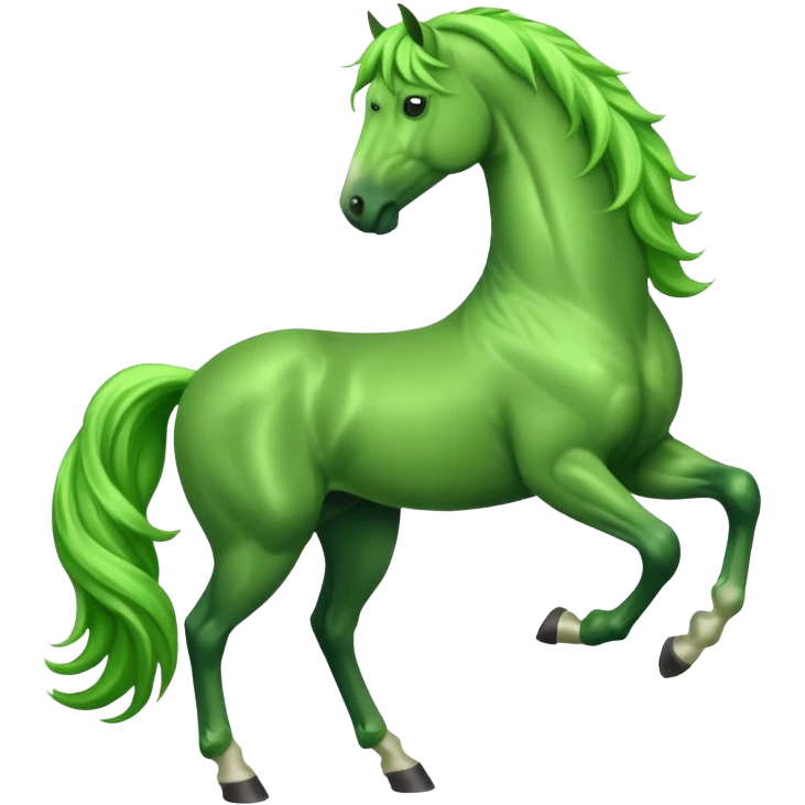 Green horse standing up with two feets  emoji